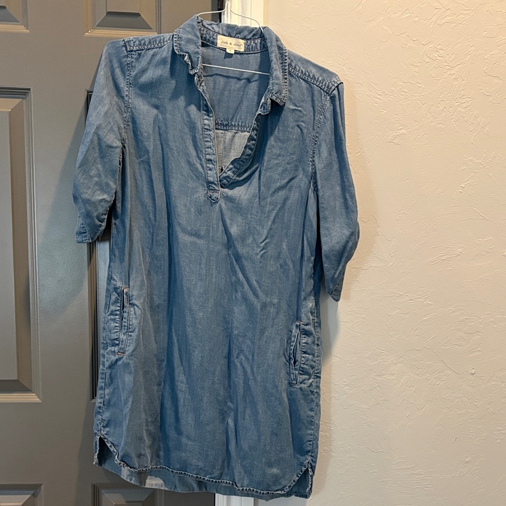 Cloth and Stone Blue Denim Mini Dress